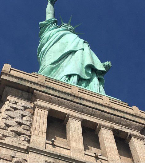 statue of liberty from the bottom