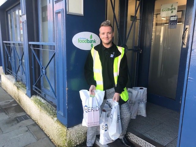Sheridan Lifts drop off food parcel for Rochdale foodbank 1 Sheridan Lifts drop off food parcel for Rochdale foodbank