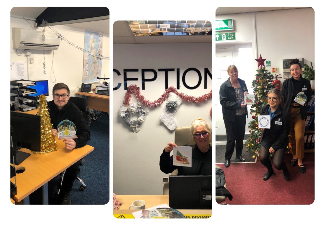 Sheridan Lifts send handwritten Christmas Cards to all of Rochdale Council's Customers 4 sheridan staff collage
