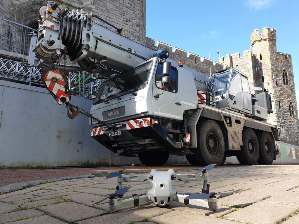 crane in front of the castle
